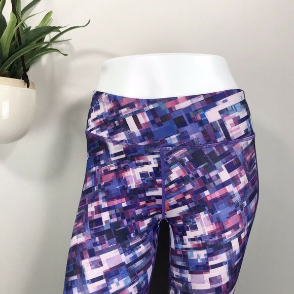 Prana Roxanne‎ Capri Leggings Purple Supernova Fractal Womens Size M Gusset - Picture 2 of 11
